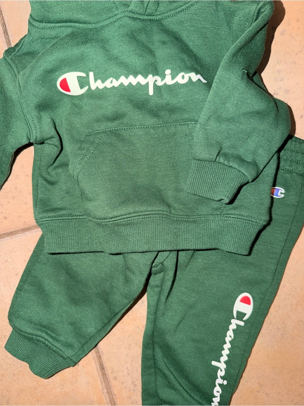 Champion Green Pullover Hoodie with Classic Logo